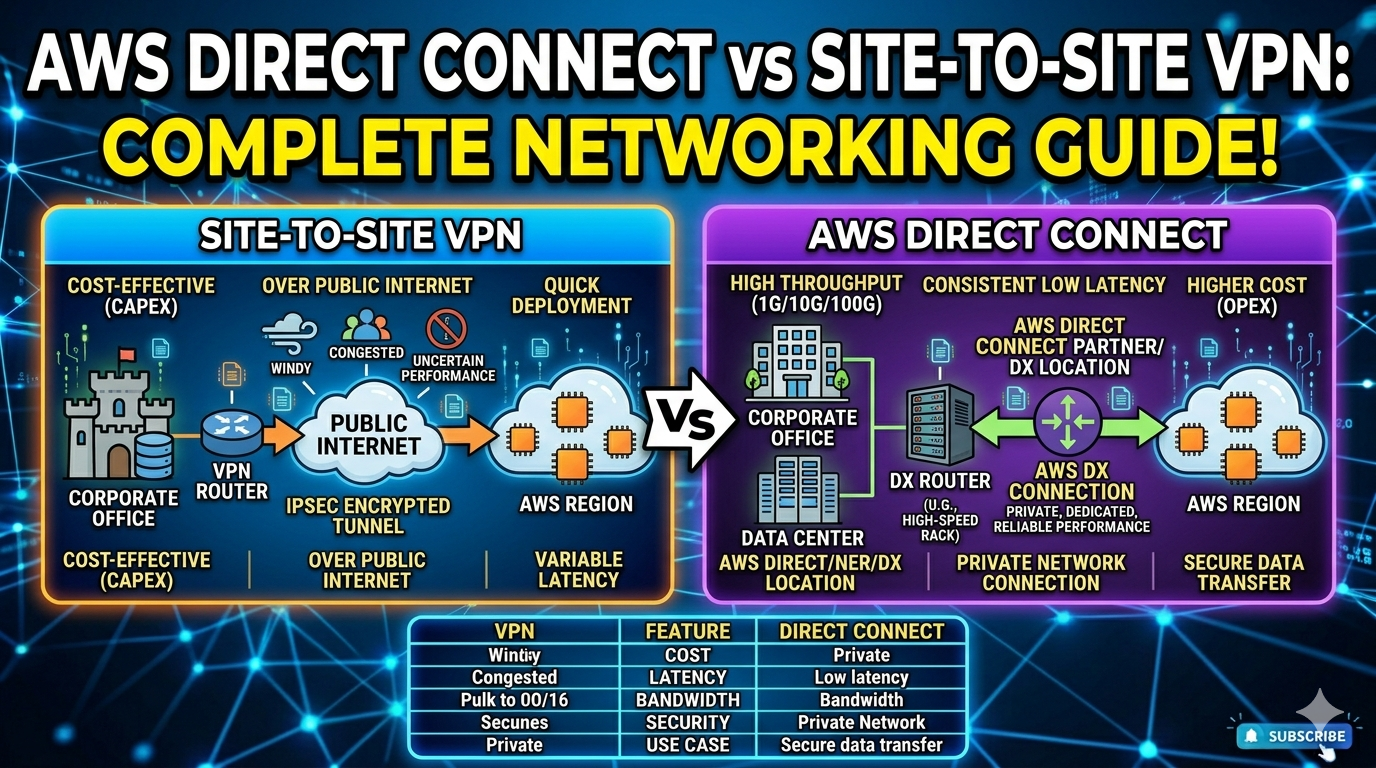 AWS Direct Connect vs Site-to-Site VPN — Complete Networking Guide